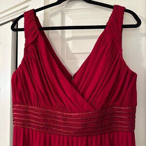 Suzi Chin for Maggy Boutique Sleeveless Midi Red Cocktail Dress, size 16